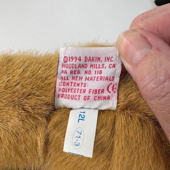 VTG1994 Dakin Gingham & Friends 10” Plush Puppy Dog Bow # 05937 - Picture 3 of 6